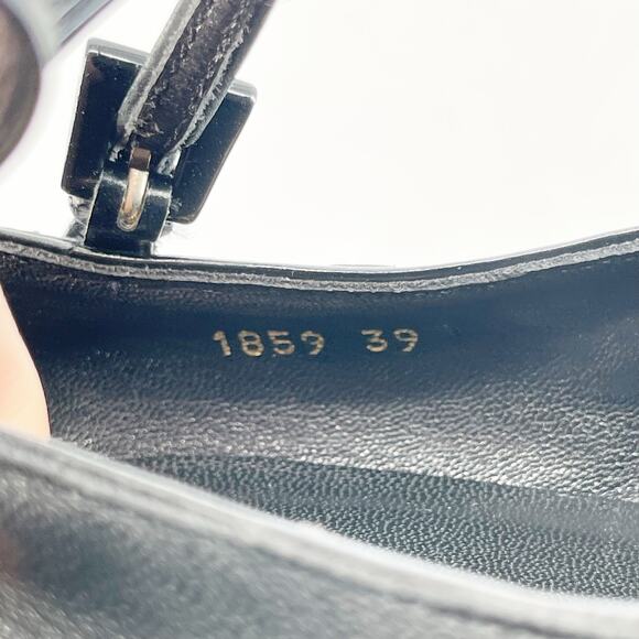 Vintage Prada 1996 Blue Leather Floral Appliqué Block Heel Mary Jane Pumps IT 39 - Picture 11 of 15